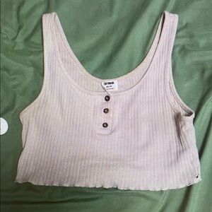 Ribbed Beige Tank Top